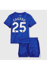 Fotbalové Dres Chelsea Moises Caicedo #25 Dětské Domácí Oblečení 2025-26 Krátký Rukáv (+ trenýrky)